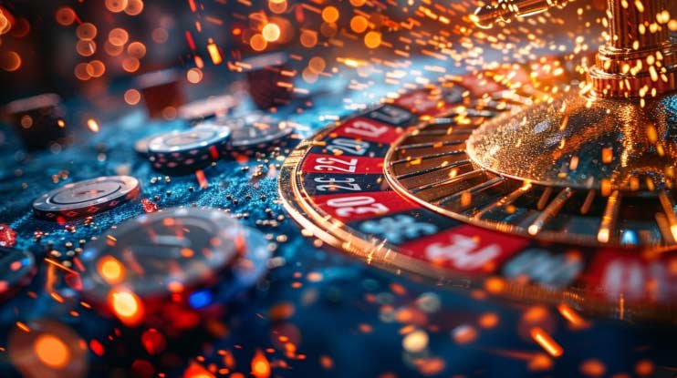 Baccarat table with card result displayed